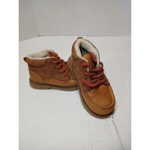 OSHKOSH B'GOSH Crowes Lace Up Sherpa Boots Brown Size 8 Toddler/Boys